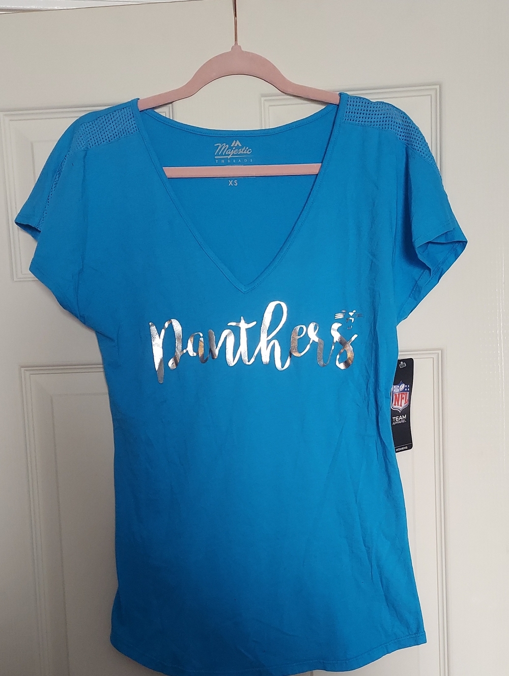 Panthers V-Neck Women's Top -XS